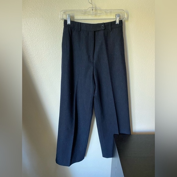 Burberrys Women’s Wool Trouser Dress Pants Charcoal Size 4 Vintage Straight Leg - Picture 1 of 8